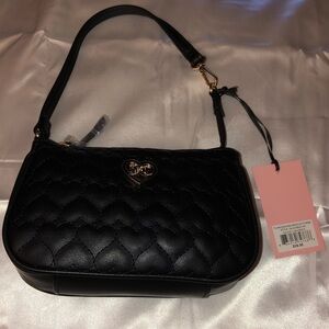 Juicy Couture Liquorice Flawless Quilted Heart Mini Wristlet Purse NWT